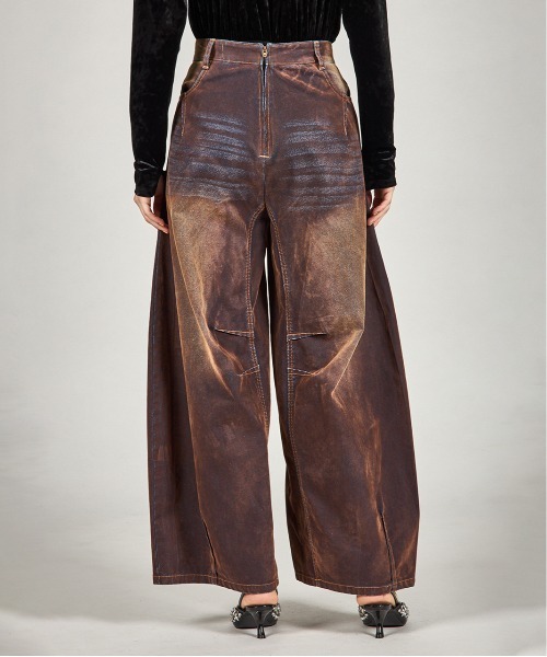 PRANK PROJECT（プランクプロジェクト）の「フロッキーデニムパンツ / Flocky Denim Pants（デニムパンツ・レディース・キャメル/レッド/ネイビー・38/36）」の18枚目の写真