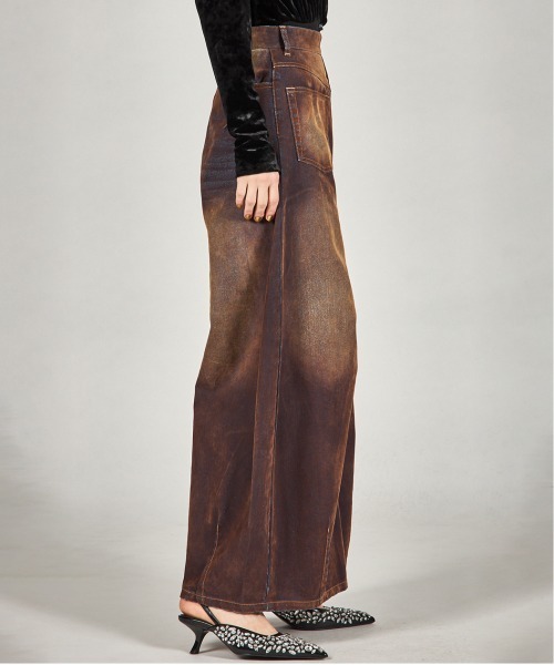 PRANK PROJECT（プランクプロジェクト）の「フロッキーデニムパンツ / Flocky Denim Pants（デニムパンツ・レディース・キャメル/レッド/ネイビー・38/36）」の19枚目の写真