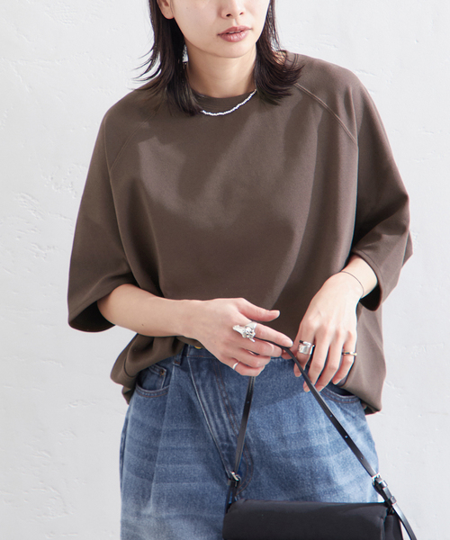 JOURNAL STANDARD（ジャーナルスタンダード）の「《追加3》【接触冷感】クールタッチ ORIGAMI Sleeveプルオーバー（Tシャツ/カットソー・レディース・ブラウン/ホワイト/ブラック・FREE）」の3枚目の写真