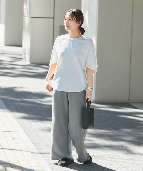 JOURNAL STANDARD（ジャーナルスタンダード）の「《追加3》【接触冷感】クールタッチ ORIGAMI Sleeveプルオーバー（Tシャツ/カットソー・レディース・ブラウン/ホワイト/ブラック・FREE）」の16枚目の写真