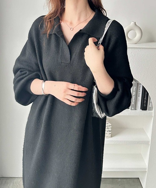 ワンピース kirakira_nyan SLY | BIG COLLOR ZIP UP 2P ショートワンピース (ワンピース