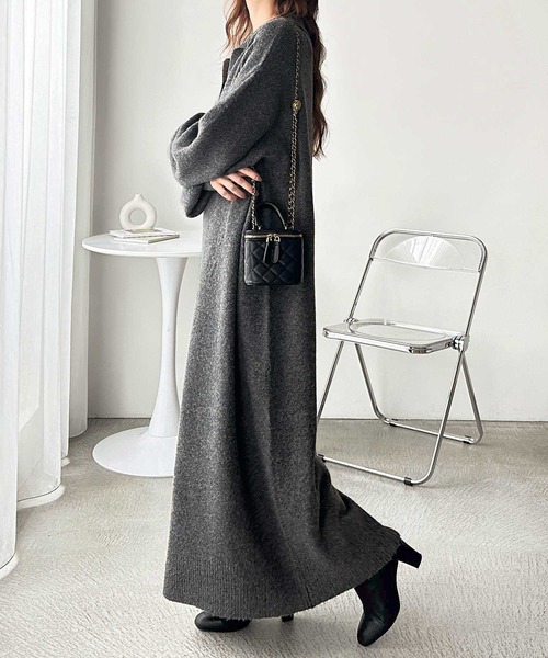 GeeRA(ジーラ)の「スキッパーゆるニットワンピース(ワンピース・レディース・チャコールグレー/ブラック・MEDIUM/LARGE/X-LARGE)」の17枚目の写真