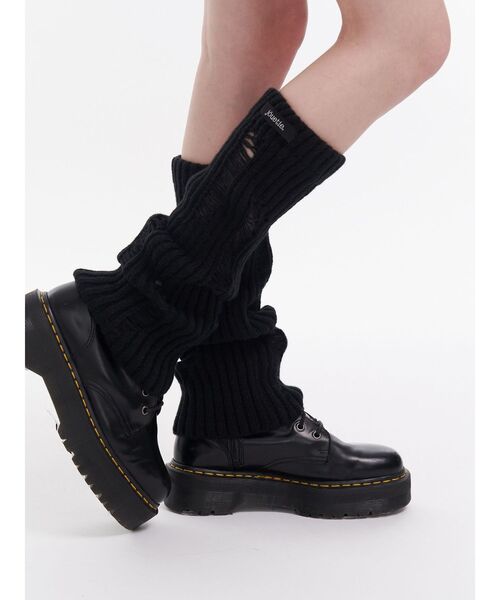 jouetie（ジュエティ）の「ダメージレッグウォーマー（レッグウォーマー・レディース・ブラック/アイボリー・FREE）」の7枚目の写真