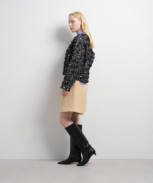 LANVIN en Bleu(ランバンオンブルー)の「ロゴカットジャガードニットジャケット(ニット/セーター・レディース・ブラック・38)」の3枚目の写真