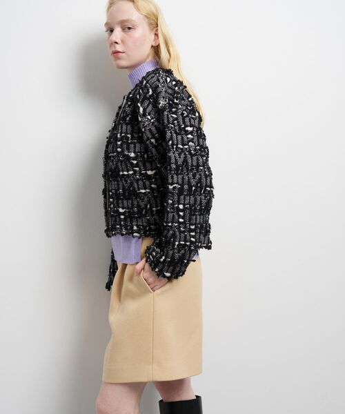 LANVIN en Bleu(ランバンオンブルー)の「ロゴカットジャガードニットジャケット(ニット/セーター・レディース・ブラック・38)」の6枚目の写真
