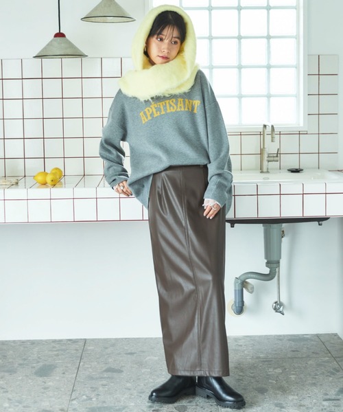 Doux archives（ドゥアルシーヴ）の「ストレッチレザータイトスカート（スカート・レディース・ブラック/ブラウン/モカ・36/38）」の5枚目の写真