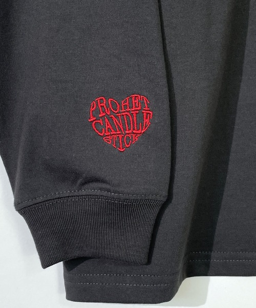Candlestick(キャンドルスティック)の「背中も映える レトロ ハート 刺繍 ヘビーウェイト ロンT 韓国ストリート(Tシャツ/カットソー・レディース・ブラック系1/ホワイト系/ブラック系・LL/M/L)」の9枚目の写真