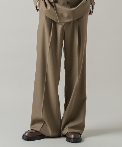 CASPER JOHN（キャスパージョン）の「Wool mix semi baggy slacks/ウールミックスセミバギースラックス（スラックス・メンズ・ブラウン/グレイッシュブルー/グレー/ブラック/モカ/ベージュ・LARGE/MEDIUM/SMALL/X-SMALL）」の5枚目の写真