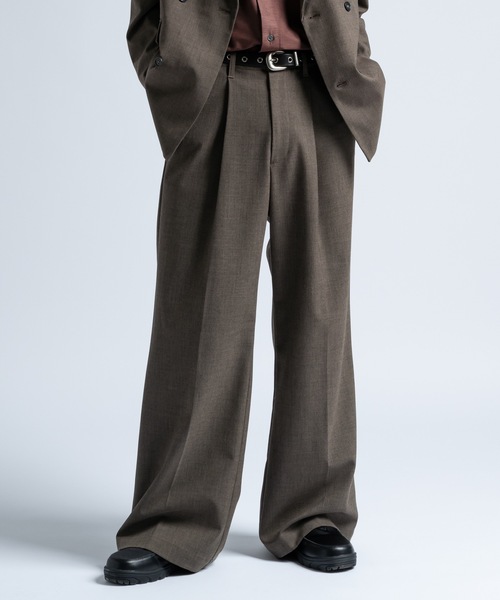 Wool mix semi baggy slacks/ウールミックスセミバギースラックス