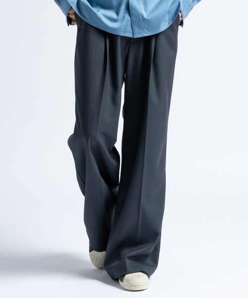 Wool mix semi baggy slacks/ウールミックスセミバギー