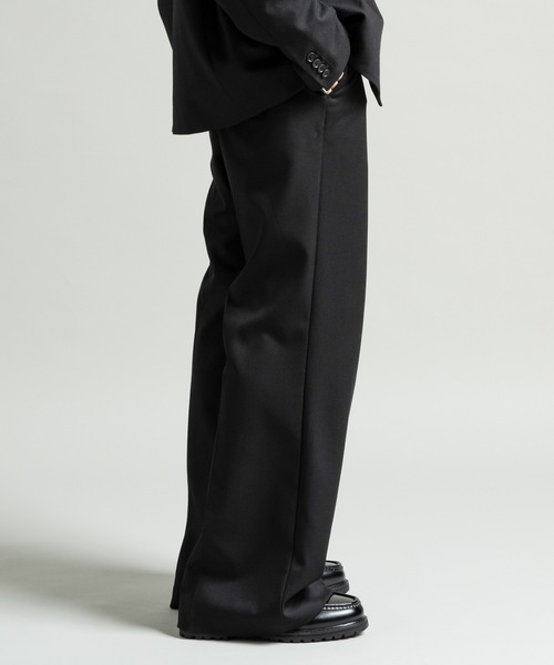 Wool mix semi baggy slacks/ウールミックスセミバギースラックス