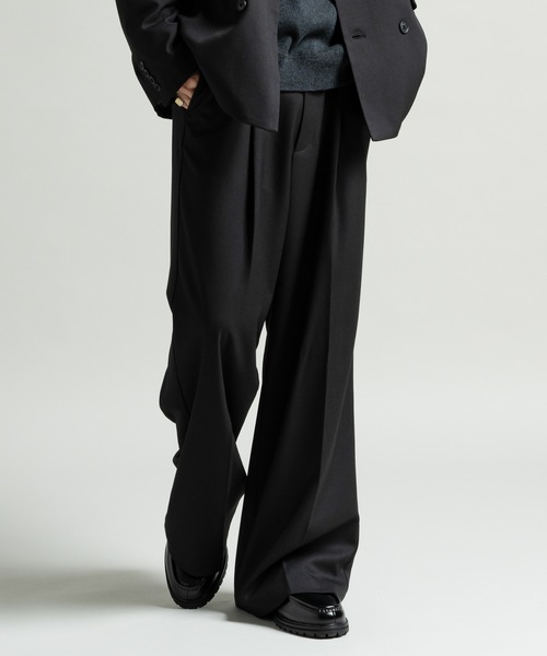 CASPER JOHN（キャスパージョン）の「Wool mix semi baggy slacks/ウールミックスセミバギースラックス（スラックス・メンズ・ブラウン/グレイッシュブルー/グレー/ブラック/モカ/ベージュ・LARGE/MEDIUM/SMALL/X-SMALL）」の18枚目の写真