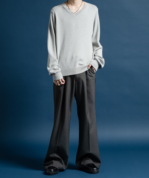CASPER JOHN（キャスパージョン）の「Wool mix semi baggy slacks/ウールミックスセミバギースラックス（スラックス・メンズ・ブラウン/グレイッシュブルー/グレー/ブラック/モカ/ベージュ・LARGE/MEDIUM/SMALL/X-SMALL）」の10枚目の写真