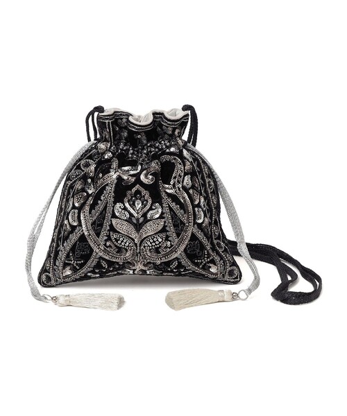 NE QUITTEZ PAS!(ヌキテパ)の「ne Quittez pas:エンブロイダリー ショルダー バッグ(ショルダーバッグ・レディース・グレー/ブラック・ONE SIZE)」の2枚目の写真