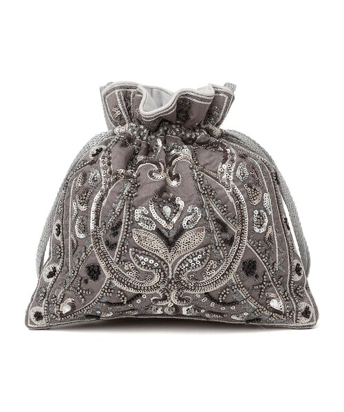 NE QUITTEZ PAS!(ヌキテパ)の「ne Quittez pas:エンブロイダリー ショルダー バッグ(ショルダーバッグ・レディース・グレー/ブラック・ONE SIZE)」の4枚目の写真