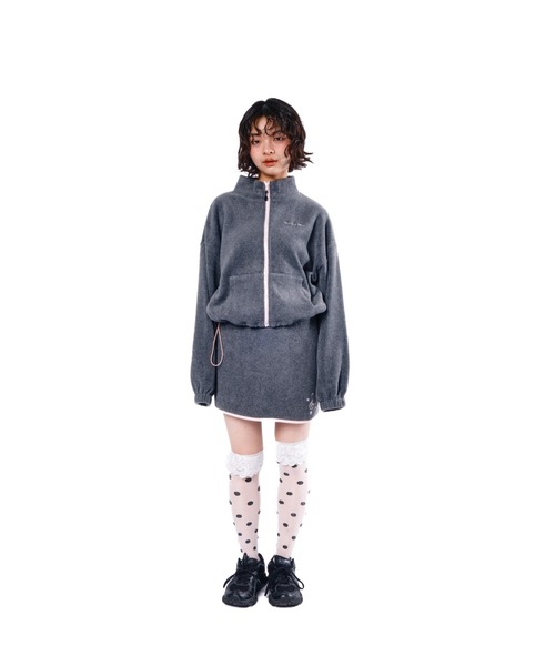 Smyeon(スミョン)の「Fleece zip blouson/フリースジップバイカラーブルゾン(ブルゾン・レディース・グレー/ブラウン/ブラック・FREE)」の10枚目の写真