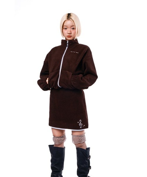 Smyeon(スミョン)の「Fleece zip blouson/フリースジップバイカラーブルゾン(ブルゾン・レディース・グレー/ブラウン/ブラック・FREE)」の16枚目の写真