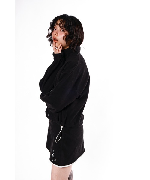 セール】Fleece zip blouson/フリースジップバイカラーブルゾン