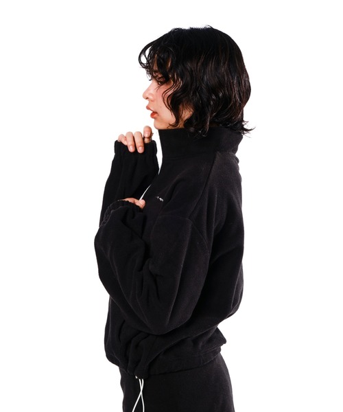 セール】Fleece zip blouson/フリースジップバイカラーブルゾン