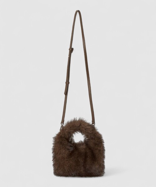 allureville（アルアバイル）の「ヘアリーミニ ハンドバッグ（ショルダーバッグ・レディース・ブラウン/アイボリー・FREE）」の5枚目の写真