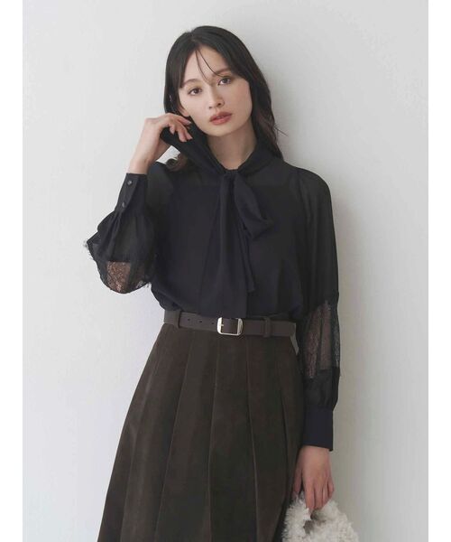 MERCURYDUO（マーキュリーデュオ）の「ニーレングスプリーツスカート（スカート・レディース・ブラック/キャメル/ダークブラウン・SMALL/MEDIUM）」の5枚目の写真