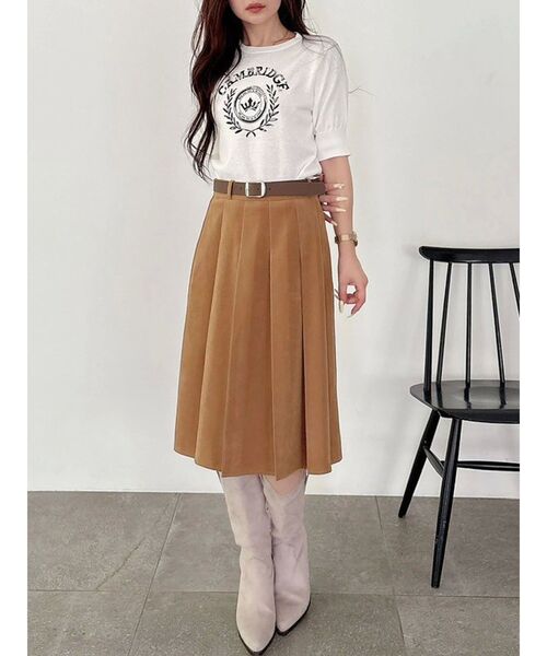 MERCURYDUO（マーキュリーデュオ）の「ニーレングスプリーツスカート（スカート・レディース・ブラック/キャメル/ダークブラウン・SMALL/MEDIUM）」の13枚目の写真