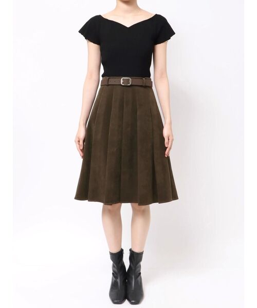 MERCURYDUO（マーキュリーデュオ）の「ニーレングスプリーツスカート（スカート・レディース・ブラック/キャメル/ダークブラウン・SMALL/MEDIUM）」の21枚目の写真