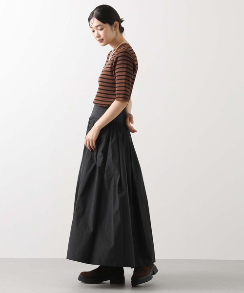 CLOCHE(クロシェ)の「ボーダー5分袖ニット(ニット/セーター・レディース・ブラウン系/ブラック×ベージュ・38)」の13枚目の写真