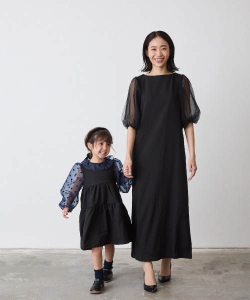 riziere(リジェール)の「MOM:チュールバルーンスリーブワンピース(ワンピース・レディース・ブラック・M/L)」の7枚目の写真