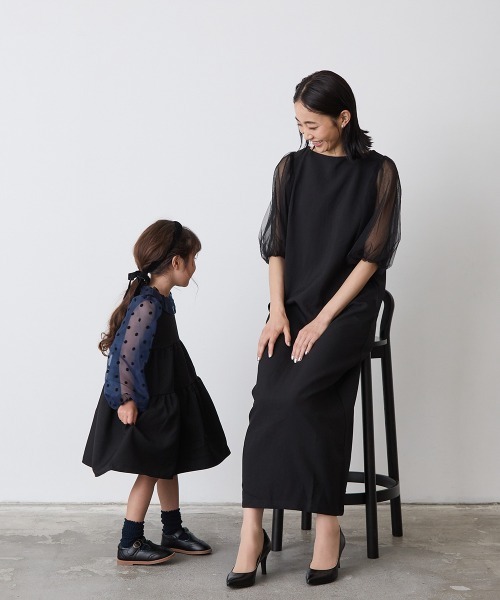 riziere(リジェール)の「MOM:チュールバルーンスリーブワンピース(ワンピース・レディース・ブラック・M/L)」の8枚目の写真