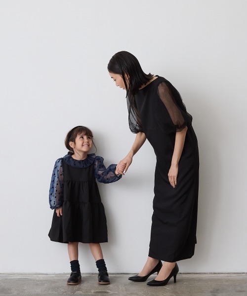 riziere(リジェール)の「MOM:チュールバルーンスリーブワンピース(ワンピース・レディース・ブラック・M/L)」の9枚目の写真