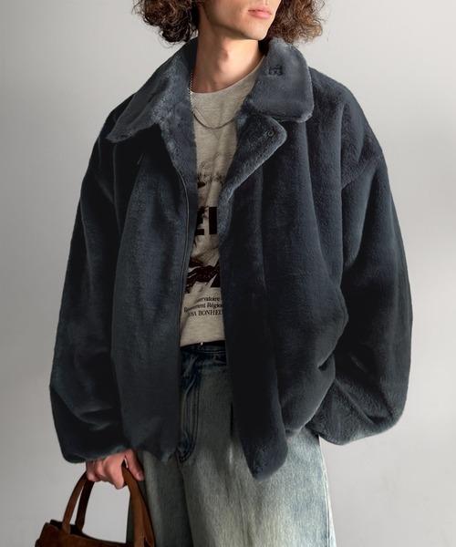 ジャケット・アウター fur collar belted trench coat セール】3wayベルト襟フェイクファー素材ジャケット／Belted Collar