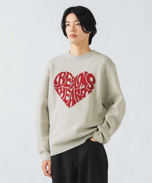 BEAMS HEART(ビームスハート)の「【ユニセックス】ハート スター グラフィック ニット(ニット/セーター・メンズ・ベージュ/ブラック・SMALL/MEDIUM/LARGE)」の9枚目の写真