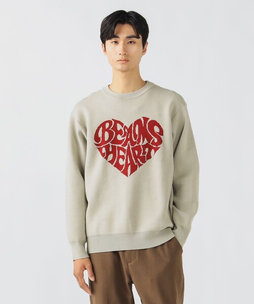THE TOE アイボリー ハート柄 セーター THE TOÉ アイボリー ハート柄