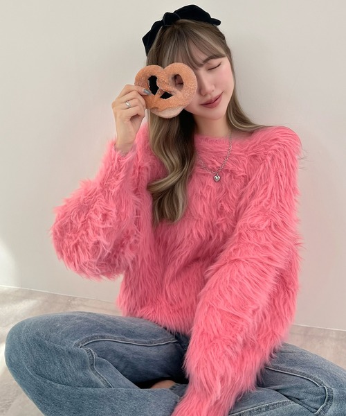 セール】ふわっふわのゆったり♪フェザーファーニット（ニット