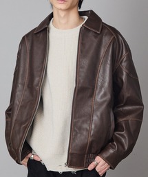 Theater code（シアターコード）の「Pattern Design Leather Jacket / パターンデザイン フェイクレザージャケット（ブルゾン）」