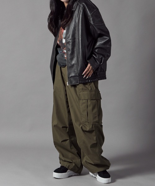 Theater code(シアターコード)の「Pattern Design Leather Jacket / パターンデザイン フェイクレザージャケット 秋 秋服メンズ 2026年秋冬 冬服(ブルゾン・レディース・ブラック/ブラウン・L/M)」の7枚目の写真