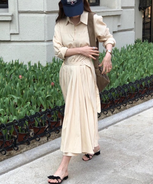 FREE STYLISTS(フリー スタイリスト)の「YUGA_YGMC Wrap flare shirt dress(ワンピース・レディース・ホワイト/ベージュ・FREE)」の11枚目の写真