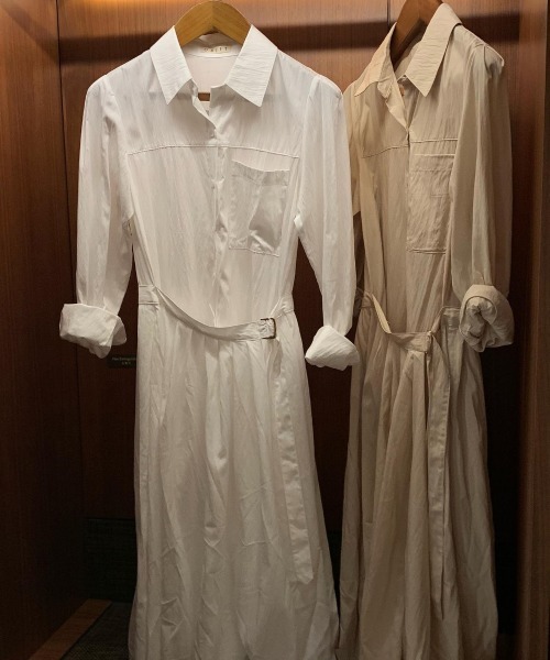 FREE STYLISTS(フリー スタイリスト)の「YUGA_YGMC Wrap flare shirt dress(ワンピース・レディース・ホワイト/ベージュ・FREE)」の19枚目の写真