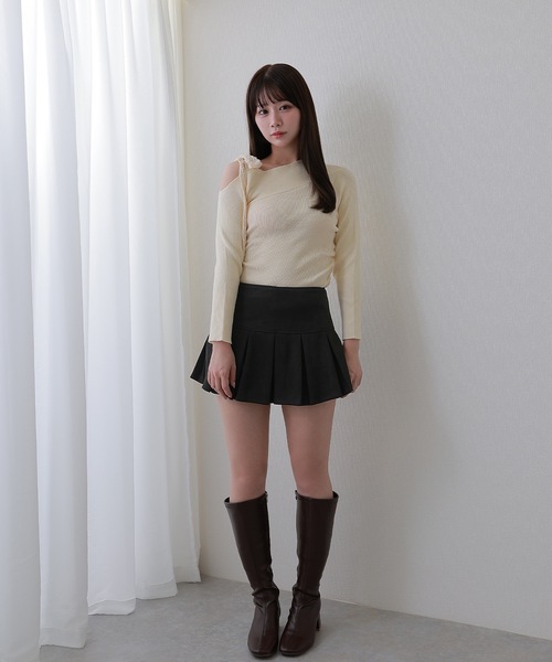 M DOLLY(エムドリー)の「serafina knit tops/セラフィナニットトップス(ニット/セーター・レディース・ブラック/アイボリー/グレー・FREE)」の7枚目の写真