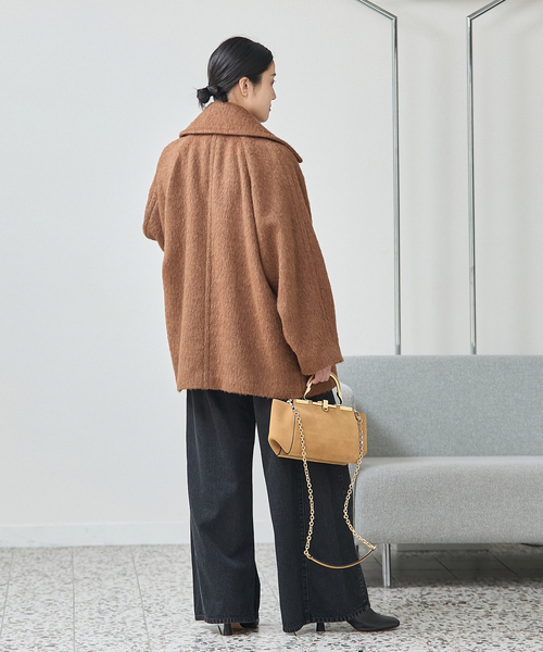 journal standard L'essage（ジャーナルスタンダードレサージュ）の「BALLI シャギーダブルコート（その他アウター・レディース・ネイビー/キャメル・38/36）」の5枚目の写真