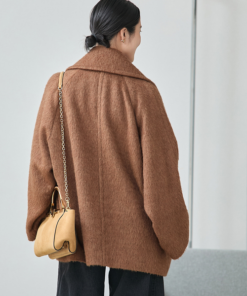 journal standard L'essage（ジャーナルスタンダードレサージュ）の「BALLI シャギーダブルコート（その他アウター・レディース・ネイビー/キャメル・38/36）」の6枚目の写真