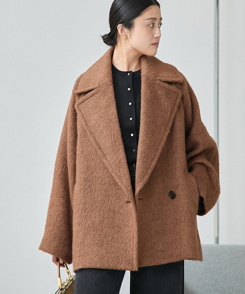 journal standard L'essage（ジャーナルスタンダードレサージュ）の「BALLI シャギーダブルコート（その他アウター・レディース・ネイビー/キャメル・38/36）」の9枚目の写真