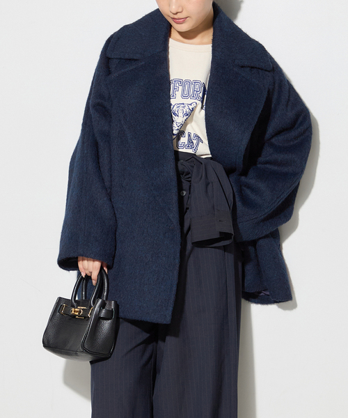 journal standard L'essage（ジャーナルスタンダードレサージュ）の「BALLI シャギーダブルコート（その他アウター・レディース・ネイビー/キャメル・38/36）」の13枚目の写真