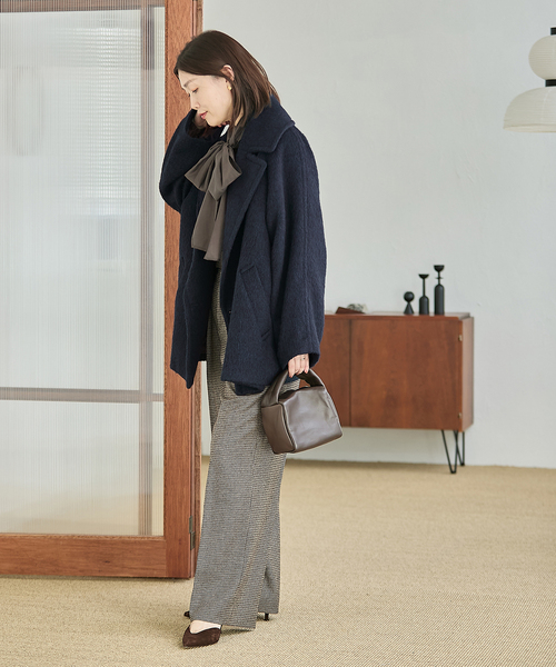 journal standard L'essage（ジャーナルスタンダードレサージュ）の「BALLI シャギーダブルコート（その他アウター・レディース・ネイビー/キャメル・38/36）」の16枚目の写真