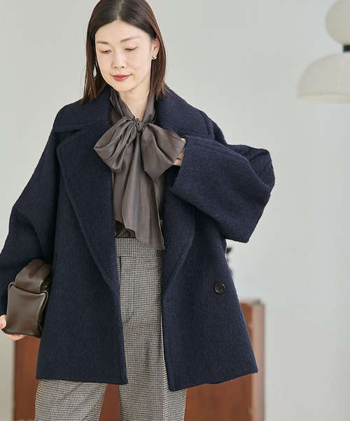 journal standard L'essage（ジャーナルスタンダードレサージュ）の「BALLI シャギーダブルコート（その他アウター・レディース・ネイビー/キャメル・38/36）」の19枚目の写真