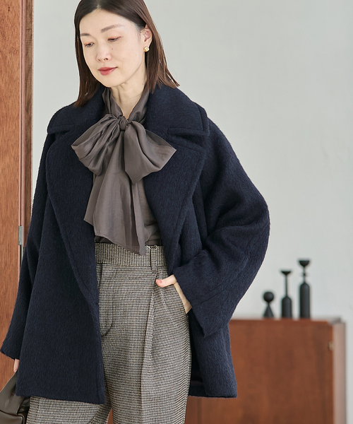 journal standard L'essage（ジャーナルスタンダードレサージュ）の「BALLI シャギーダブルコート（その他アウター・レディース・ネイビー/キャメル・38/36）」の20枚目の写真
