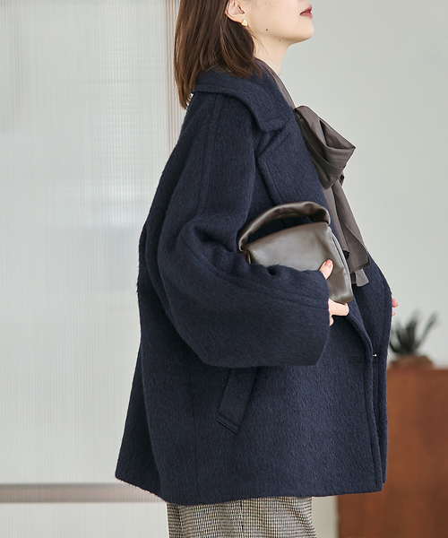 journal standard L'essage（ジャーナルスタンダードレサージュ）の「BALLI シャギーダブルコート（その他アウター・レディース・ネイビー/キャメル・38/36）」の22枚目の写真