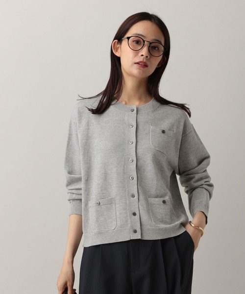 GLOBAL WORK（グローバルワーク）の「MATINEE LINE/Levitaクルーカーディガン/580808（カーディガン/ボレロ・レディース・ライトグレー/ネイビー/グレー・MEDIUM/LARGE）」の2枚目の写真