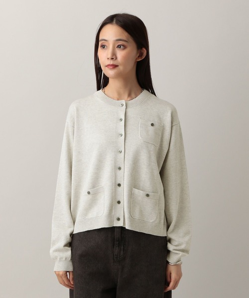 GLOBAL WORK（グローバルワーク）の「MATINEE LINE/Levitaクルーカーディガン/580808（カーディガン/ボレロ・レディース・ライトグレー/ネイビー/グレー・MEDIUM/LARGE）」の4枚目の写真